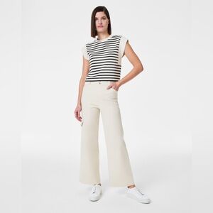 SPANX Eggshell Stretch Twill Cropped Cargo Trouser Size Large